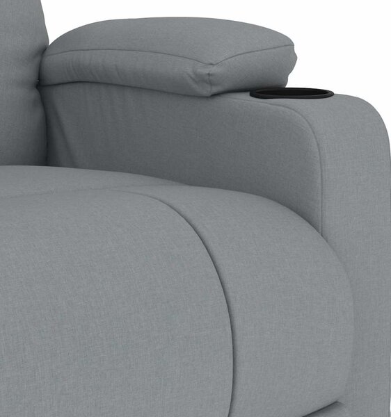 Masážní křeslo světle šedé textil 339092
