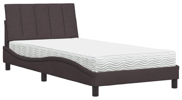 Postel s matrací Hanko tmavě hnědá 100 x 200 cm textil 3310513