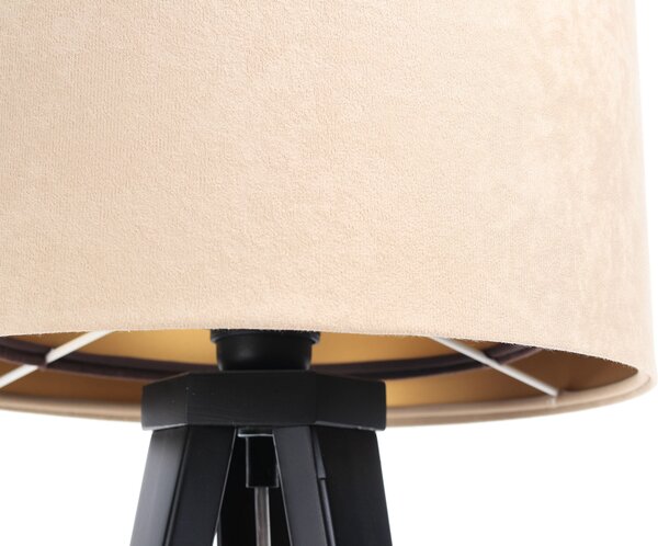 BPS koncept Stolní lampa GALAXY béžová, 1xE27, v. 45 cm Barva základny: Bílé dřevo, Vnitřní barva: Béžová