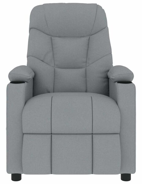 Masážní křeslo světle šedé textil 339092