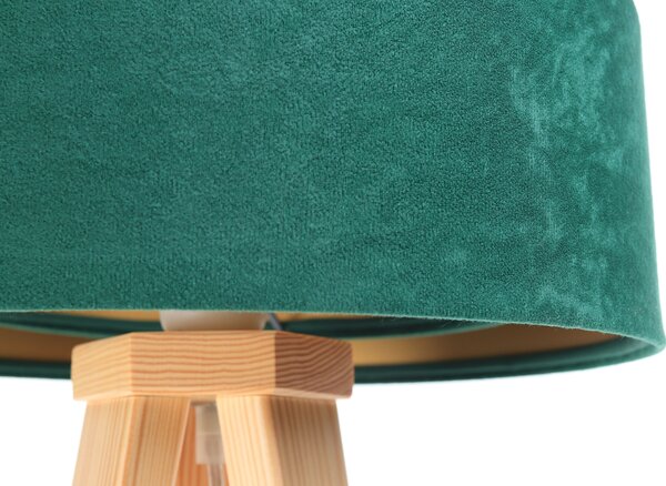 BPS koncept Stolní lampa GALAXY zelená, 1xE27, v. 45 cm Barva základny: Bílé dřevo