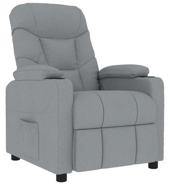 Masážní křeslo světle šedé textil 339092
