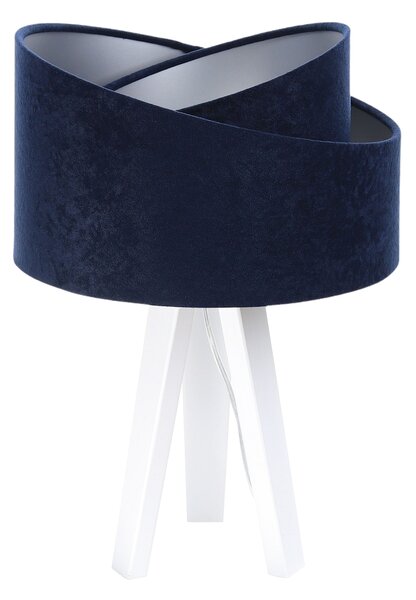 BPS koncept Stolní lampa GALAXY modrá, 1xE27, v. 45 cm Barva: Stříbrná, Barva základny: Bílé dřevo