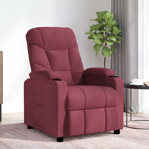 Masážní křeslo vínové textil 339095