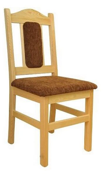 Dřevěná židle SITDOWN 1, 96x44x42 cm, borovice světlá, hnědý potah