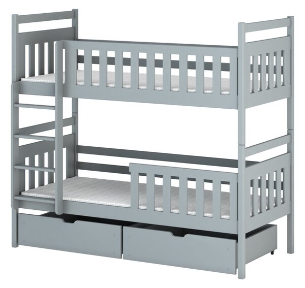 Dětská postel se šuplíky LARA - 90x200, šedá