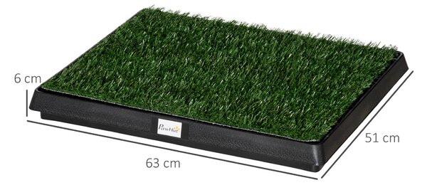 PawHut psí toaleta s trávou 63 x 51 cm - Podložka pro výcvik štěňat s odnímatelným šuplíkem, toaleta pro malé a velké psy | Aosom