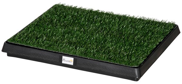 PawHut psí toaleta s trávou 63 x 51 cm - Podložka pro výcvik štěňat s odnímatelným šuplíkem, toaleta pro malé a velké psy | Aosom