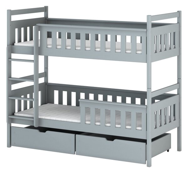 Dětská postel se šuplíky ANDREA - 80x180, šedá