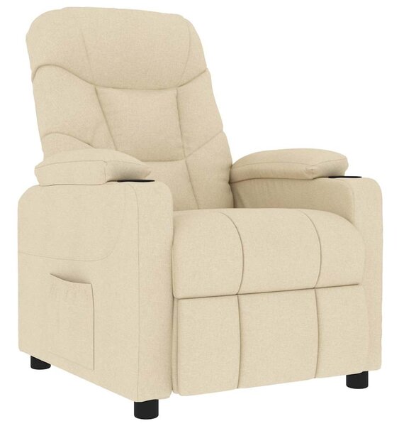 Masážní křeslo krémové textil 339101