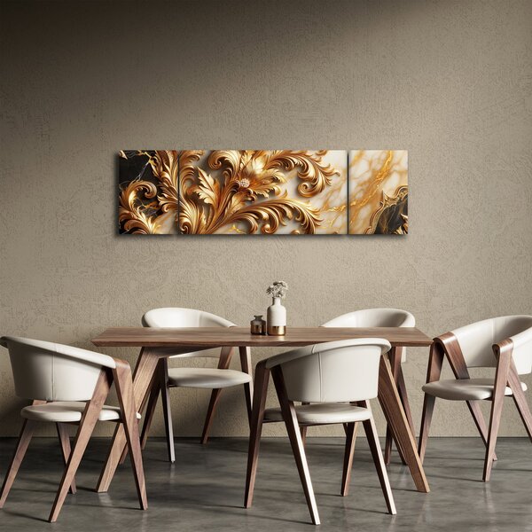 Obraz - Mramor se zlatem (170x50 cm)