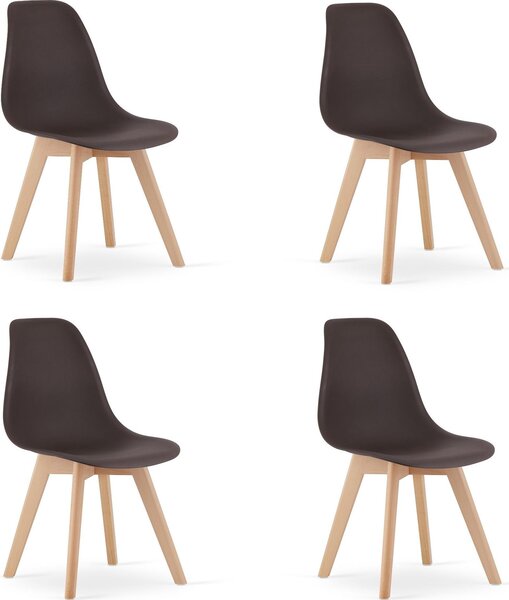Židle KITO kávová / přírodní nohy x 4