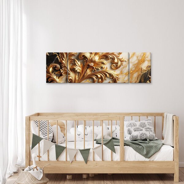Obraz - Mramor se zlatem (170x50 cm)