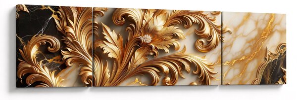 Obraz - Mramor se zlatem (170x50 cm)