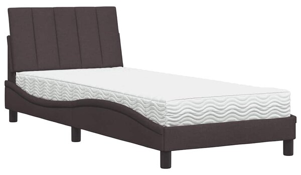 Postel s matrací Hanko tmavě hnědá 80 x 200 cm textil 3310492