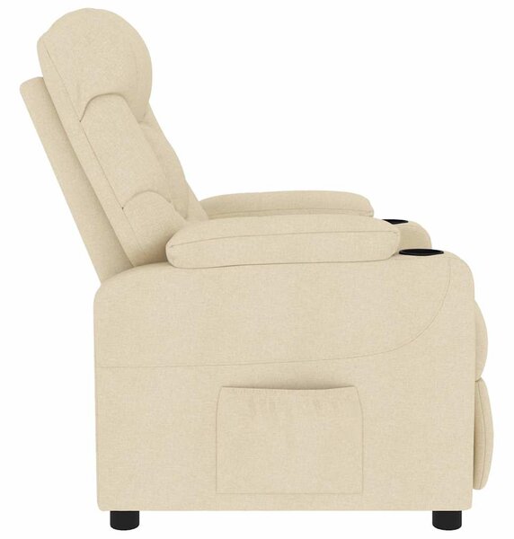 Masážní křeslo krémové textil 339101