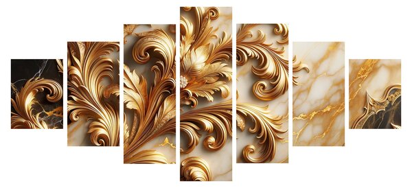 Obraz - Mramor se zlatem (210x100 cm)