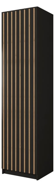 ARK - Šatní skříň JACKSON, Černá s lamely 50 cm