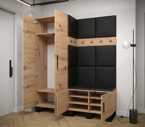 Předsíňová sestava RUMIE 2 - dub artisan, šedé panely