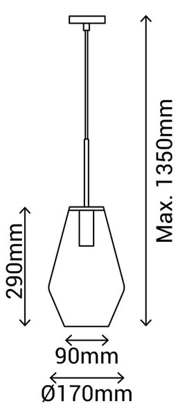 Černé závěsné svítidlo SULION Lily, výška 120 cm