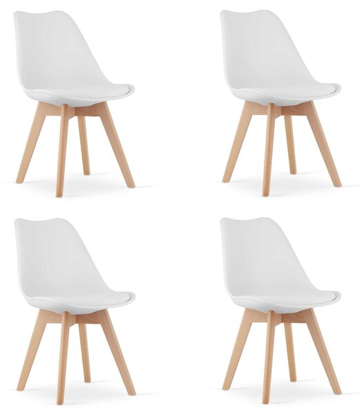 Židle Valora MARK bílá x4 | 4dílná sada bílých židlí pro stylové sezení