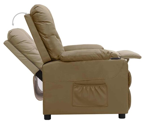 Polohovací křeslo cappuccino umělá kůže 339124