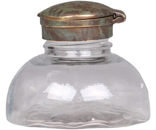 Skleněná francouzská dekorační vázička Old French - Ø 8*6cm - Chic Antique