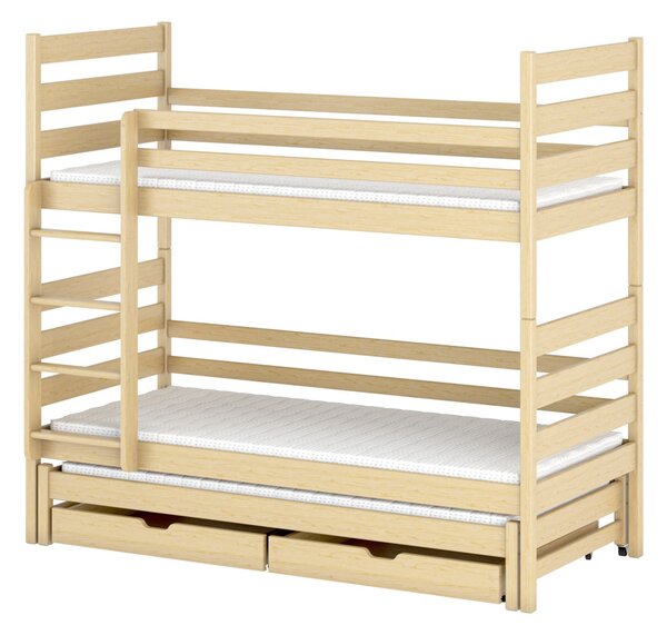 Dětská postel s přistýlkou TYNA - 90x200, borovice