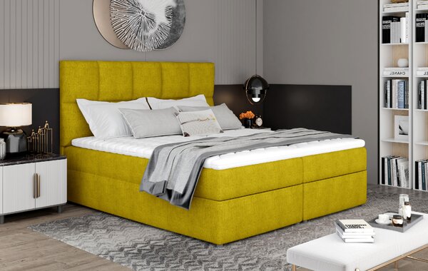 Eltap Čalouněná postel Glossy s úložným prostorem Materiál a barva potahu: Omega 68 - žlutá, Rozměr: 145x200