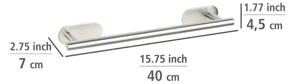 Matný nástěnný držák na ručníky z nerezové oceli Wenko Orea Turbo-Loc®
