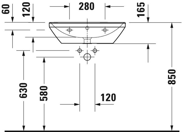 Duravit D-Neo umyvadlo 60x44 cm obdélníkový klasický bílá lesk 2366600000
