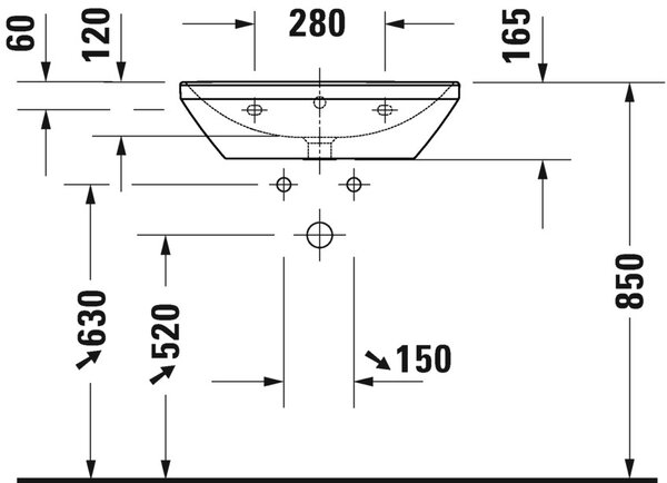 Duravit D-Neo umyvadlo 60x44 cm obdélníkový klasický bílá lesk 2366600000