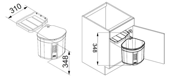 Franke Sorter Mini odpadkové koše 17.5 l černá 121.0176.518