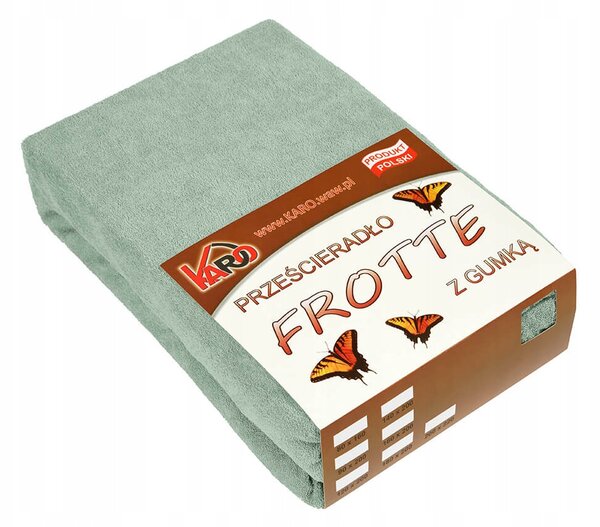 Froté prostěradlo s gumou 120x200 olivové KARO