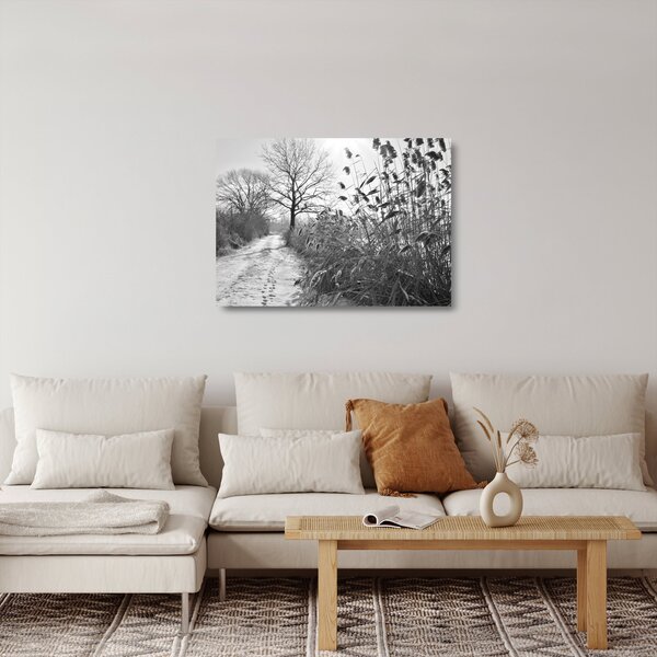 Skleněný obraz - Pole v zimě (70x50 cm)