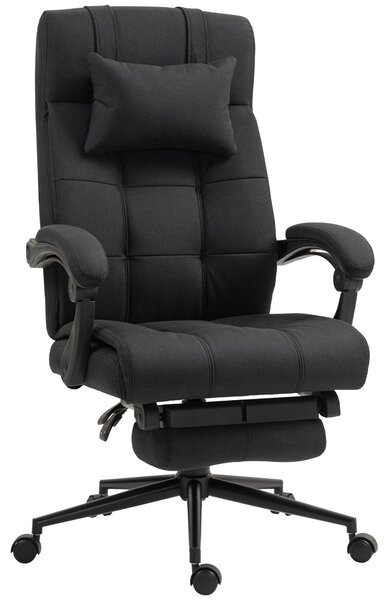 Ergonomická kancelářská židle Vinsetto s nastavitelným opěradlem, hlavovou opěrkou, opěrkami na ruce a výškově nastavitelná otočná židle s podnožkou -