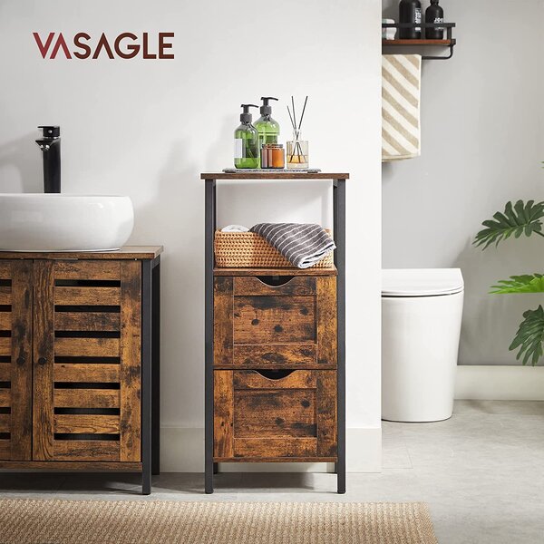 VASAGLE Víceúčelová skříňka 2 zásuvky 30x37x80cm rustikální