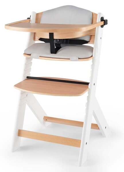 Kinderkraft - Dětská jídelní židle ENOCK s polstrováním šedá/bílá AG0325