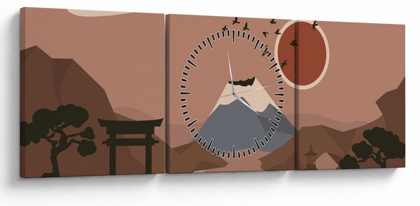 Obraz - Japonsko N⁰1 (s hodinami) (90x30 cm)