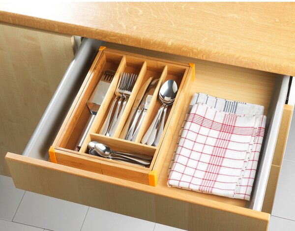 Bambusový organizér na příbory Maximex Tray
