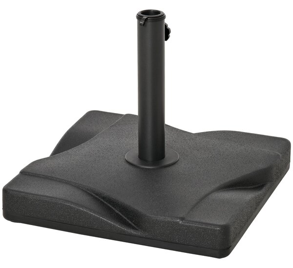 Outsunny Stojan na slunečník 20 kg pro slunečník s průměrem tyče 32/38/48 mm, základna pro zahradu, terasu, balkon, cement 41,5 x 41,5 černá | Aosom