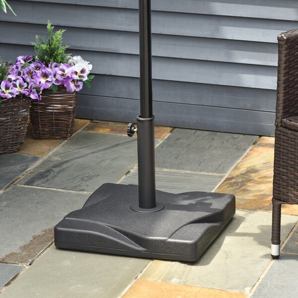 Outsunny Stojan na slunečník 20 kg pro slunečník s průměrem tyče 32/38/48 mm, základna pro zahradu, terasu, balkon, cement 41,5 x 41,5 černá | Aosom