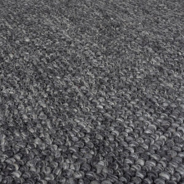 Tmavě šedý ručně tkaný běhoun s příměsí vlny 60x230 cm Minerals – Flair Rugs