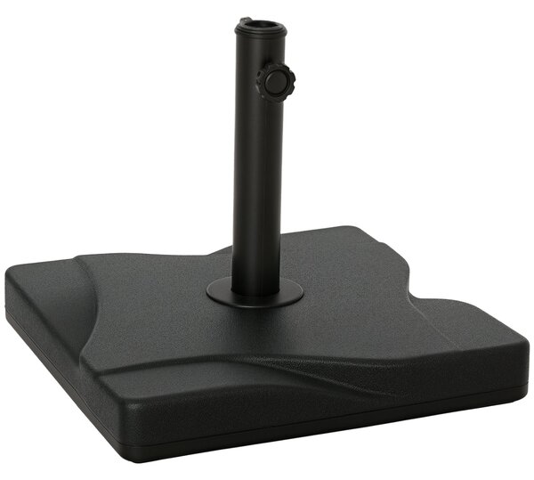 Outsunny Stojan na slunečník 20 kg pro slunečník s průměrem tyče 32/38/48 mm, základna pro zahradu, terasu, balkon, cement 41,5 x 41,5 černá | Aosom