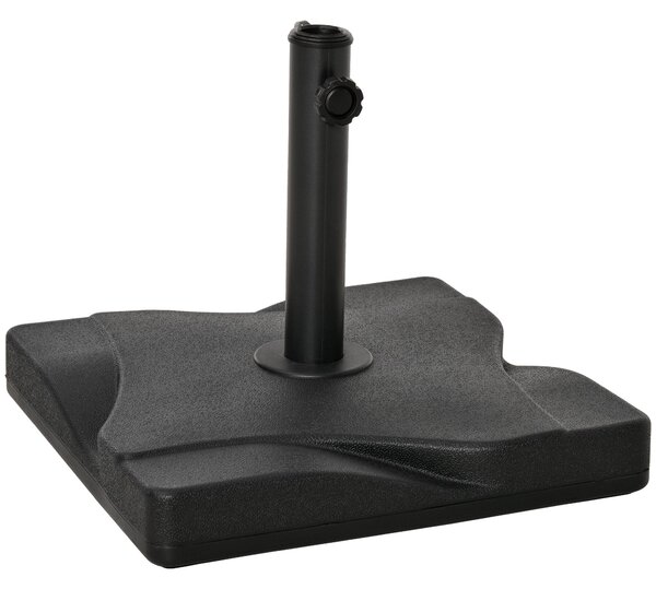 Outsunny Stojan na slunečník 20 kg pro slunečník s průměrem tyče 32/38/48 mm, základna pro zahradu, terasu, balkon, cement 41,5 x 41,5 černá | Aosom