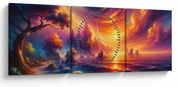 Obraz - Magický svět (s hodinami) (90x30 cm)