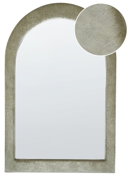 Nástěnné sametové zrcadlo 60 x 90 cm zelené HURIEL