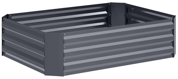 Vyvýšený záhon Outsunny z oceli, studený rám pro pěstování, zahradní květinový box, stohovatelný, pěstební záhon na zeleninu 120x90x30cm pro zahradu a