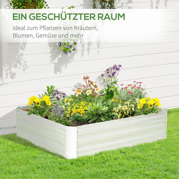 Vyvýšený záhon Outsunny z oceli, zahradní truhlík pro skleníky, květinový box stohovatelný, truhlík pro zeleninu 120x90x30cm na zahradní balkon, truhl