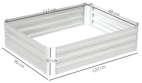 Vyvýšený záhon Outsunny z oceli, zahradní truhlík pro skleníky, květinový box stohovatelný, truhlík pro zeleninu 120x90x30cm na zahradní balkon, truhl